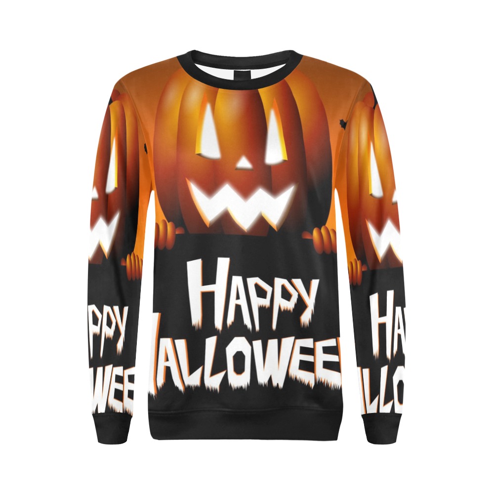 Halloween pumpkin sweater All Over Print Crewneck Sweatshirt for Women (Model H18)