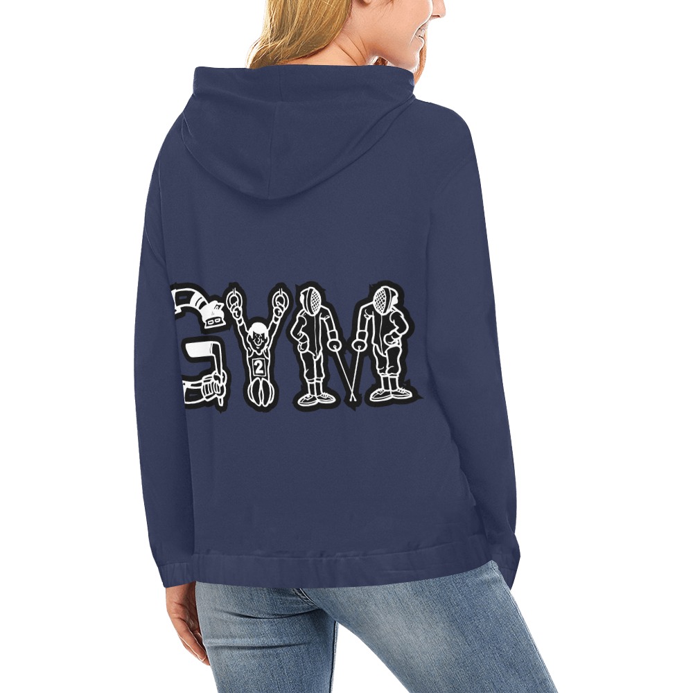 GYM All Over Print Hoodie for Women (USA Size) (Model H13)