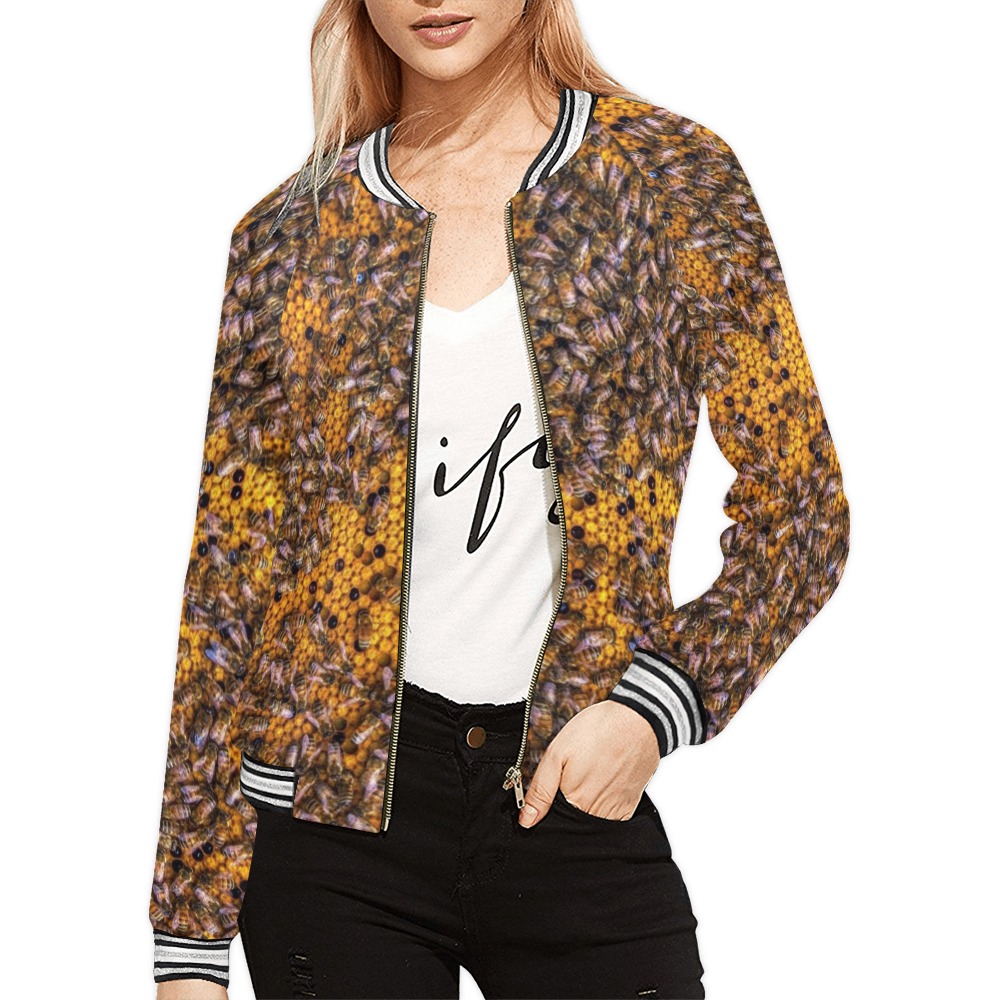 Honey Bee Gifts Pattern Print Men's Bomber Jacket