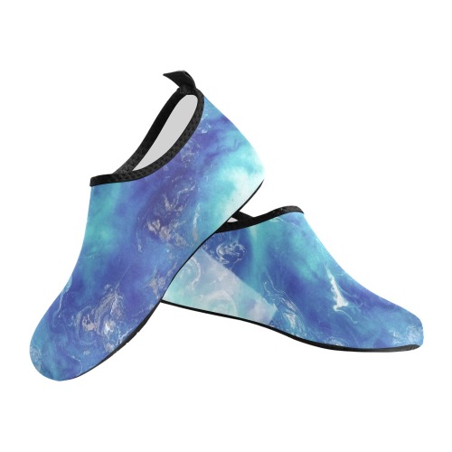 Encre Bleu Photo Women's Slip-On Water Shoes (Model 056)