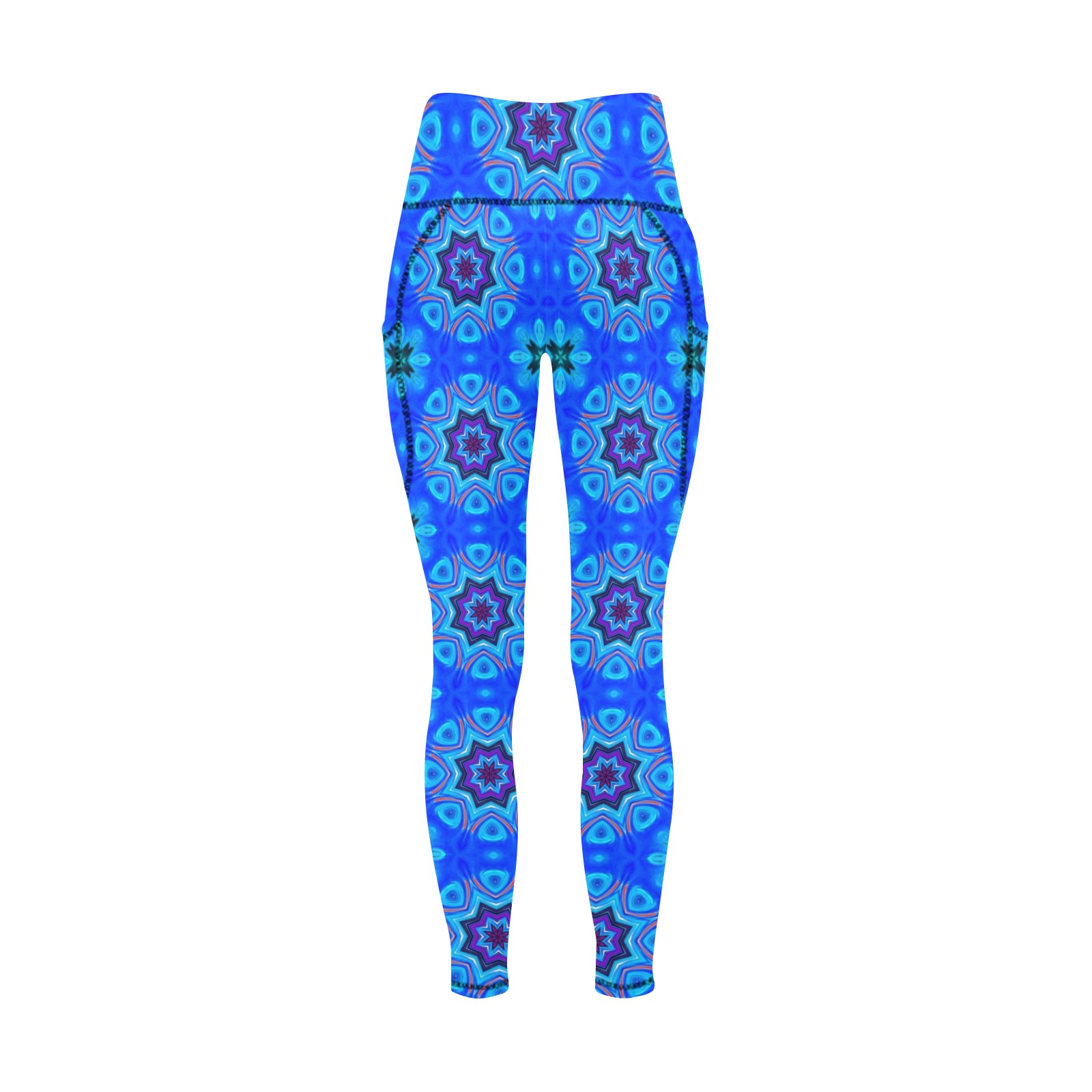 Beautiful Blue Abstract Created at Repper Women's All Over Print Leggings with Pockets (Model L56)
