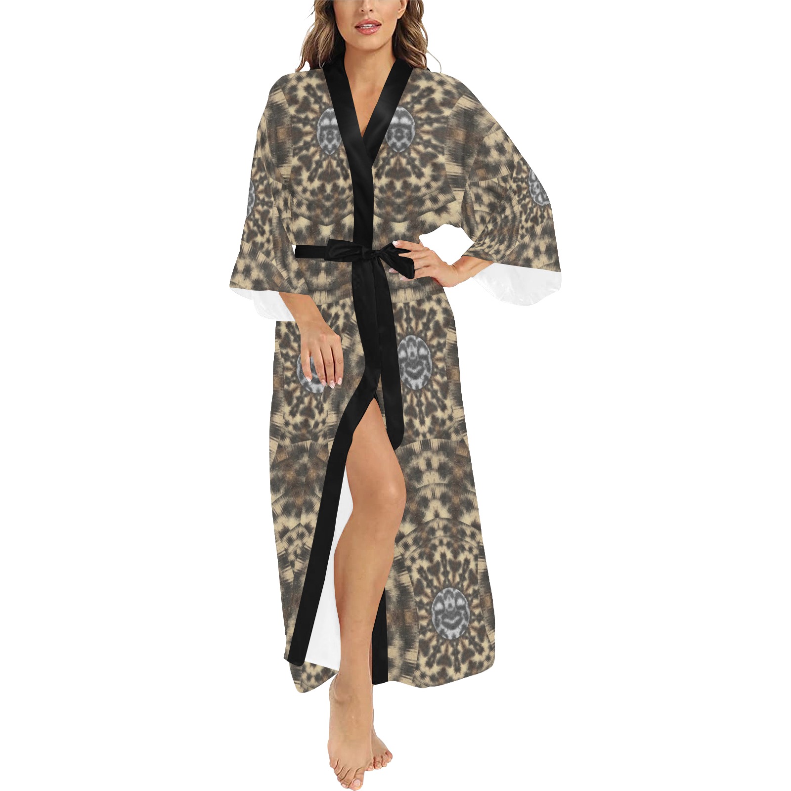 I am big cat with sweet catpaws decorative Long Kimono Robe