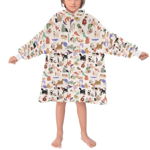 More cats 2 Blanket Hoodie for Kids