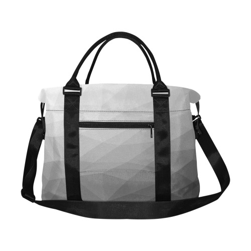 Grey Gradient Geometric Mesh Pattern Large Capacity Duffle Bag (Model 1715)
