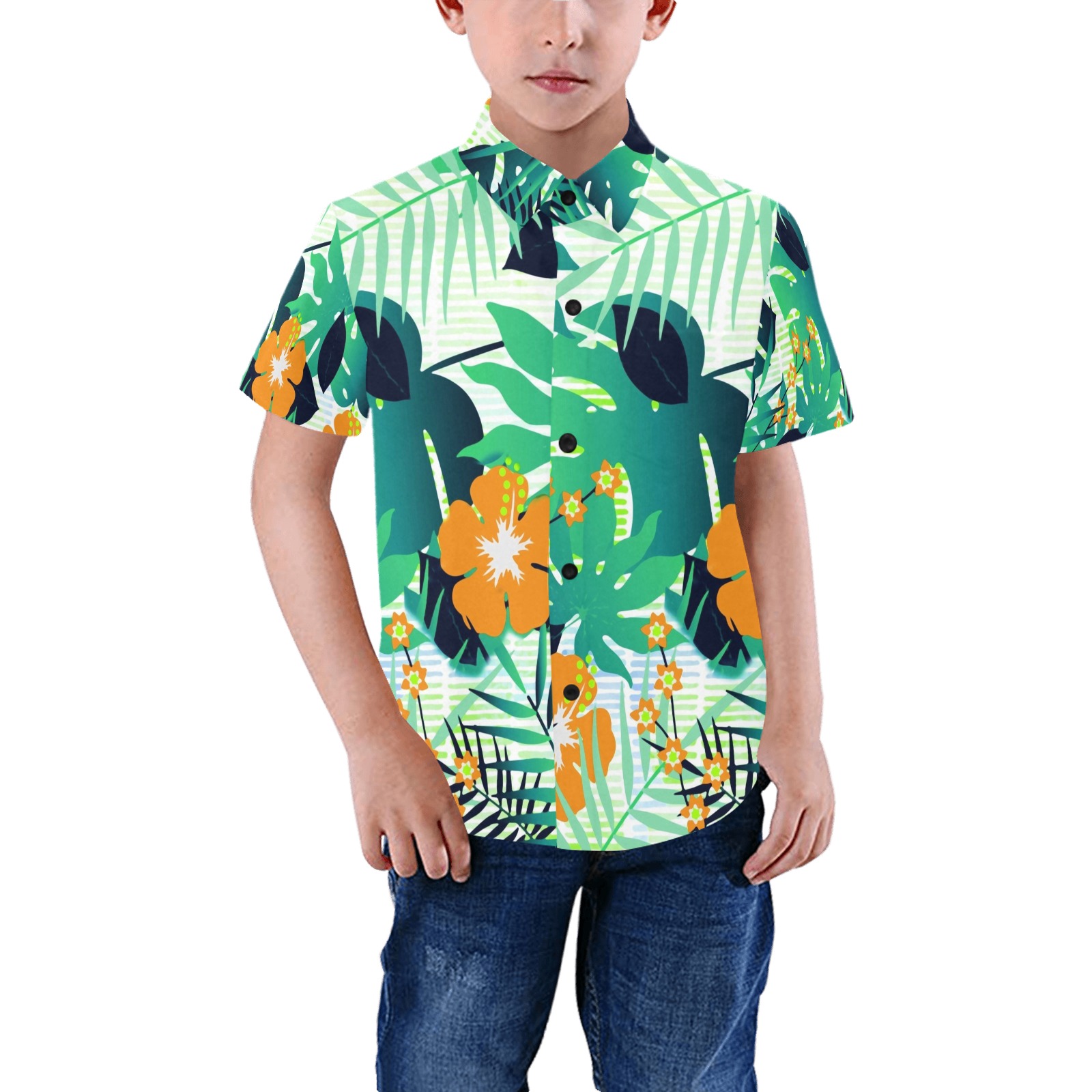 GROOVY FUNK THING FLORAL Boys' All Over Print Short Sleeve Shirt (Model T59)