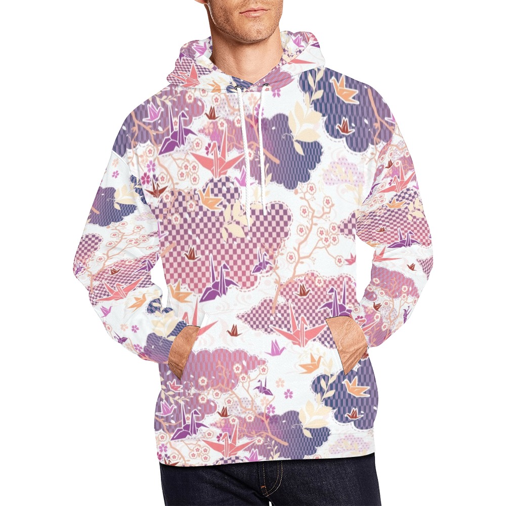 origami All Over Print Hoodie for Men (USA Size) (Model H13)