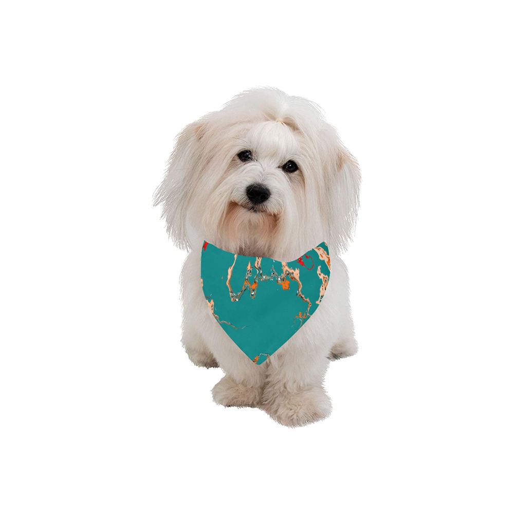 'Deep green', dog bandanna. Pet Dog Bandana/Large Size