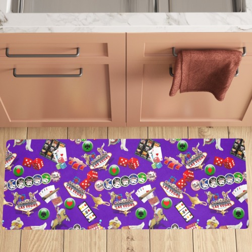 Las Vegas Icons - Gamblers Delight / Purple Kitchen Mat 48"x17"