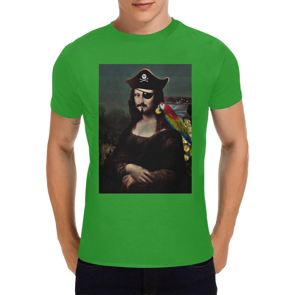 Capt. Mona Lisa Pirate Men's T-Shirt in USA Size (Front Printing Only)