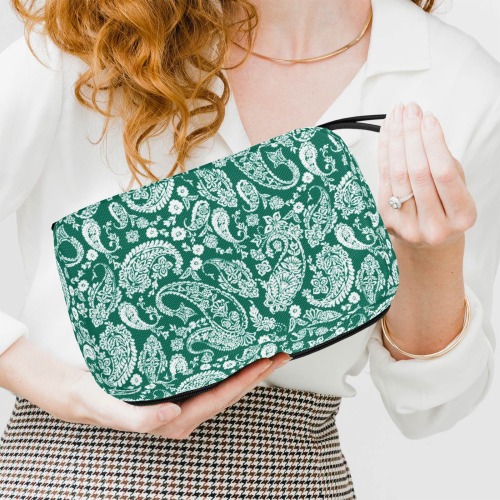 Monochromatic garden paisley 23B Toiletry Bag with Hanging Hook (Model 1728)