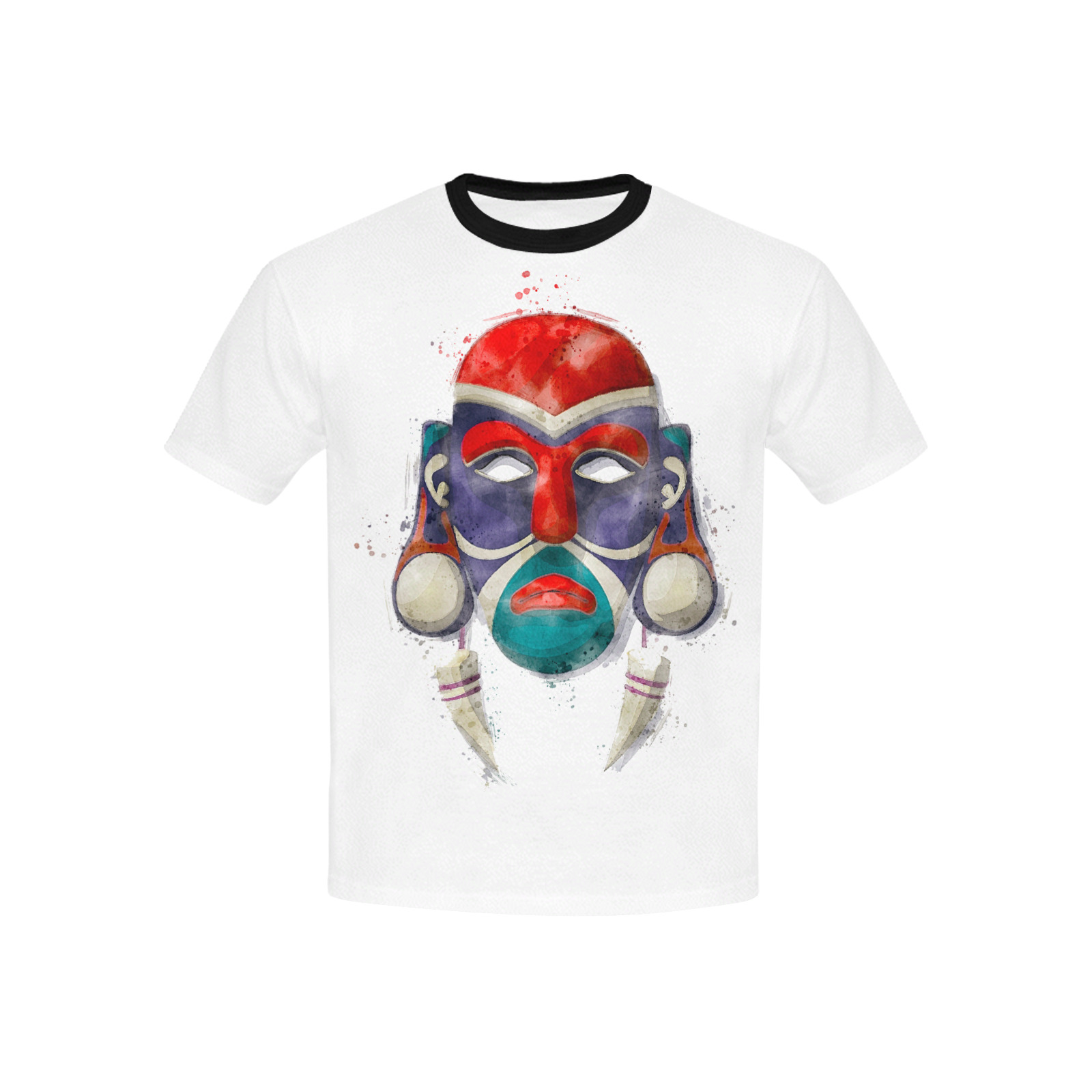 Watercolor tribal mask Kids' All Over Print T-shirt (USA Size) (Model T40)
