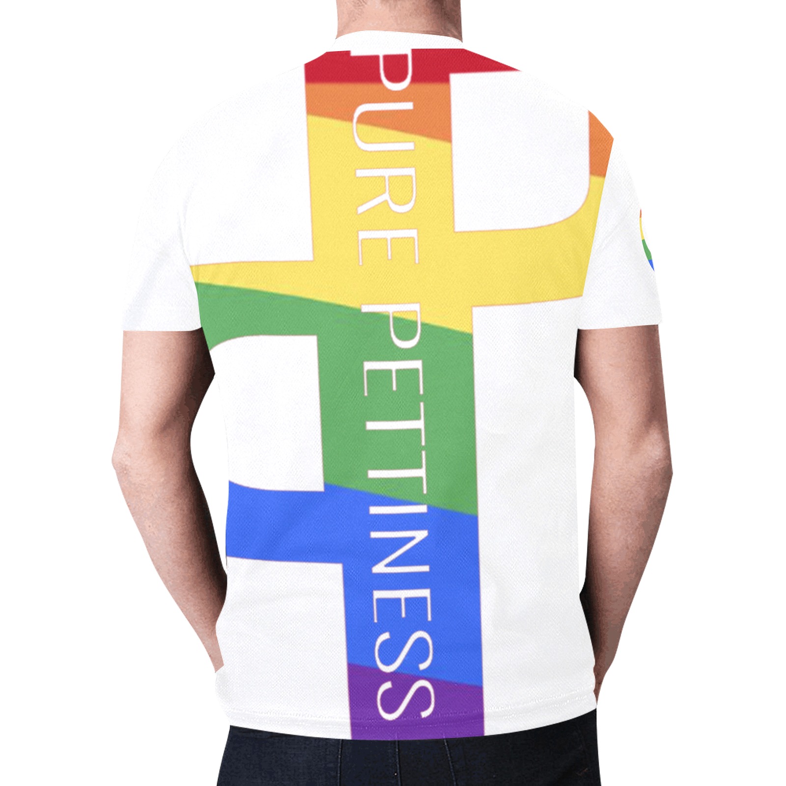 Pure Pettiness Pride white New All Over Print T-shirt for Men (Model T45)