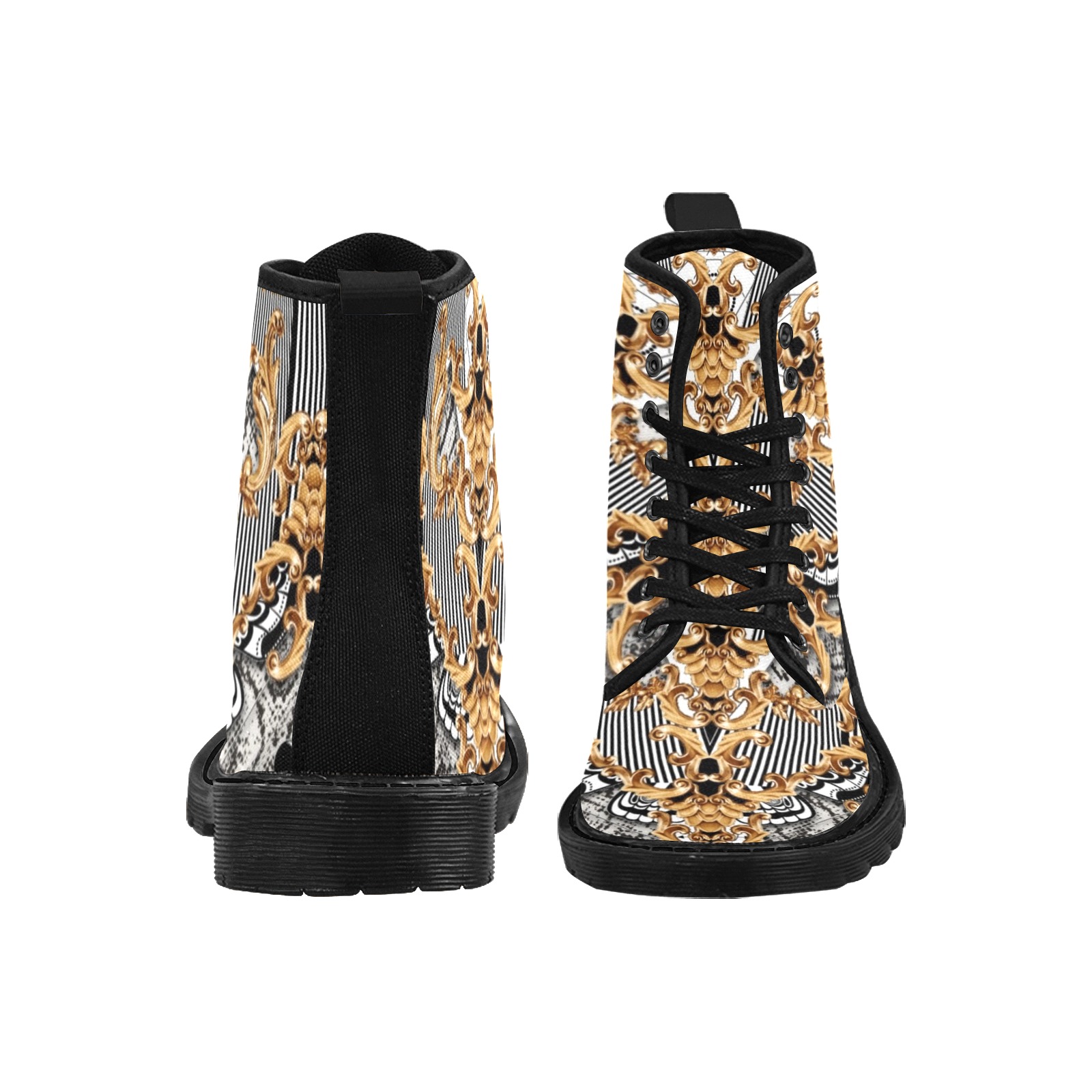 Deco Techno Martin Boots for Women (Black) (Model 1203H)