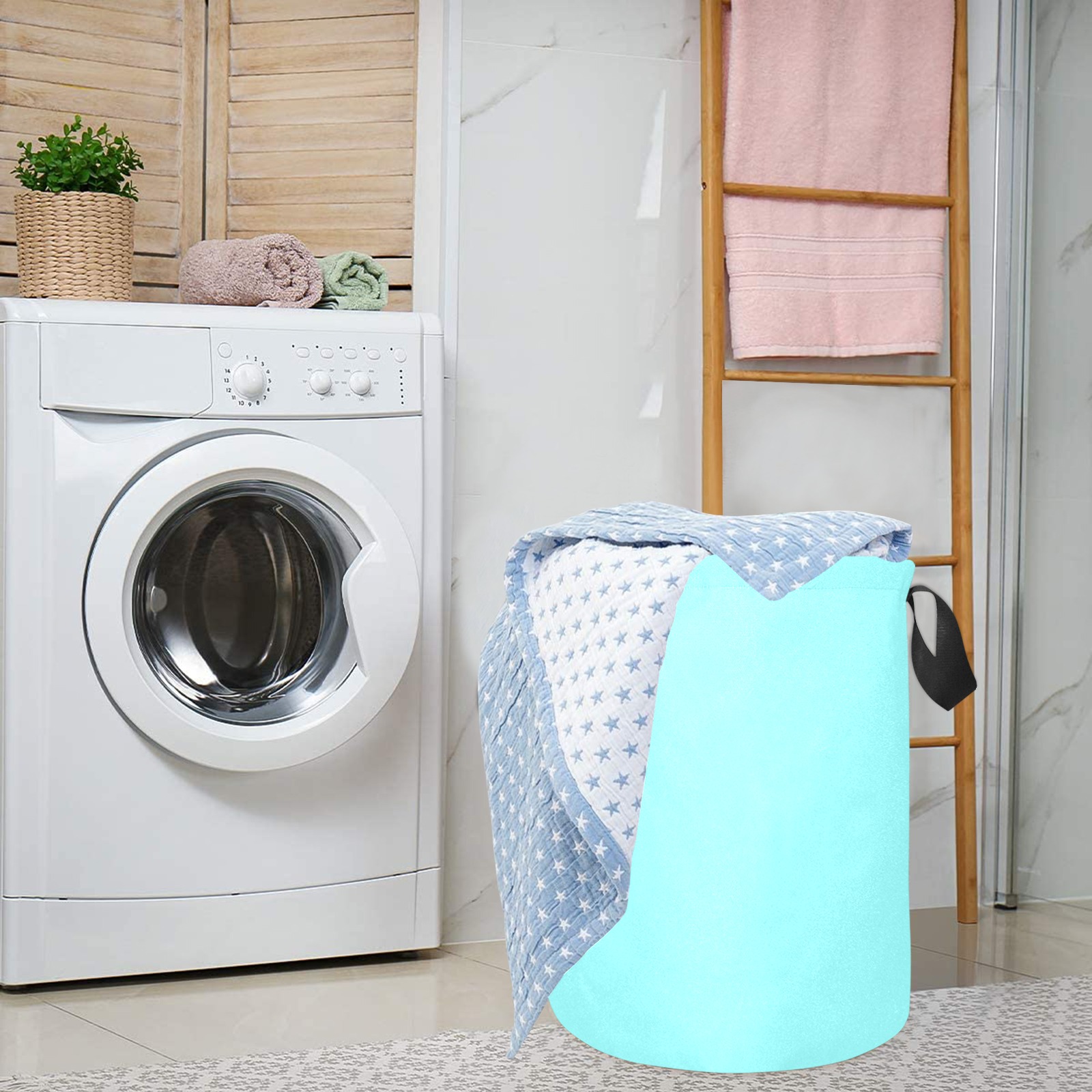 color ice blue Laundry Bag (Small)