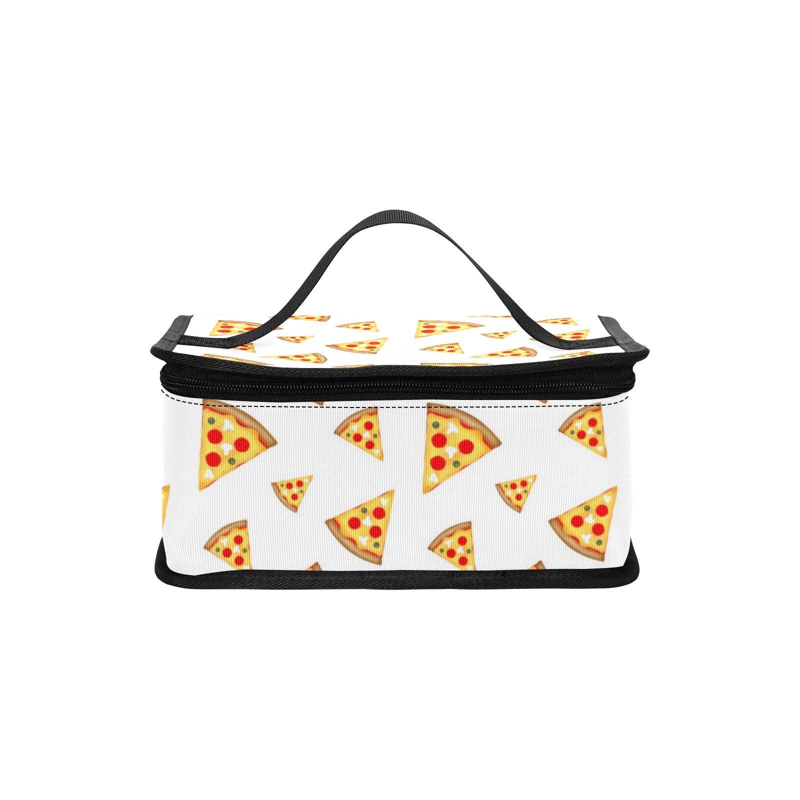 Cool and fun pizza slices pattern on white Portable Insulated Lunch Bag (Model 1727)