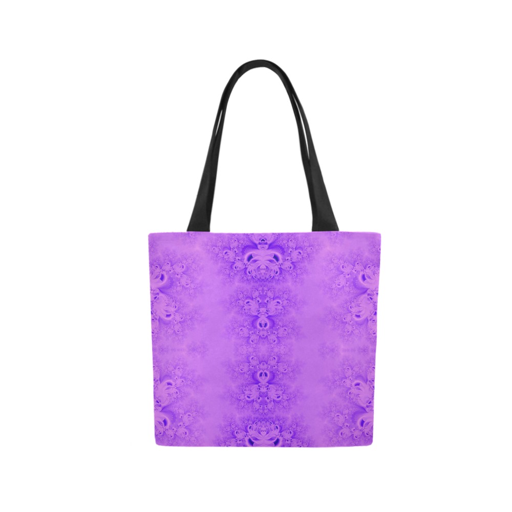 Purple Lilacs Frost Fractal Canvas Tote Bag (Model 1657)