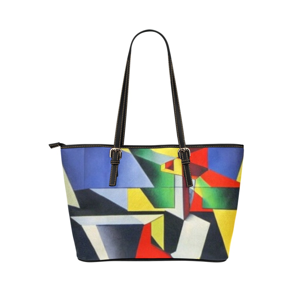 Graphic Design Leather Tote Bag/Large (Model 1651)