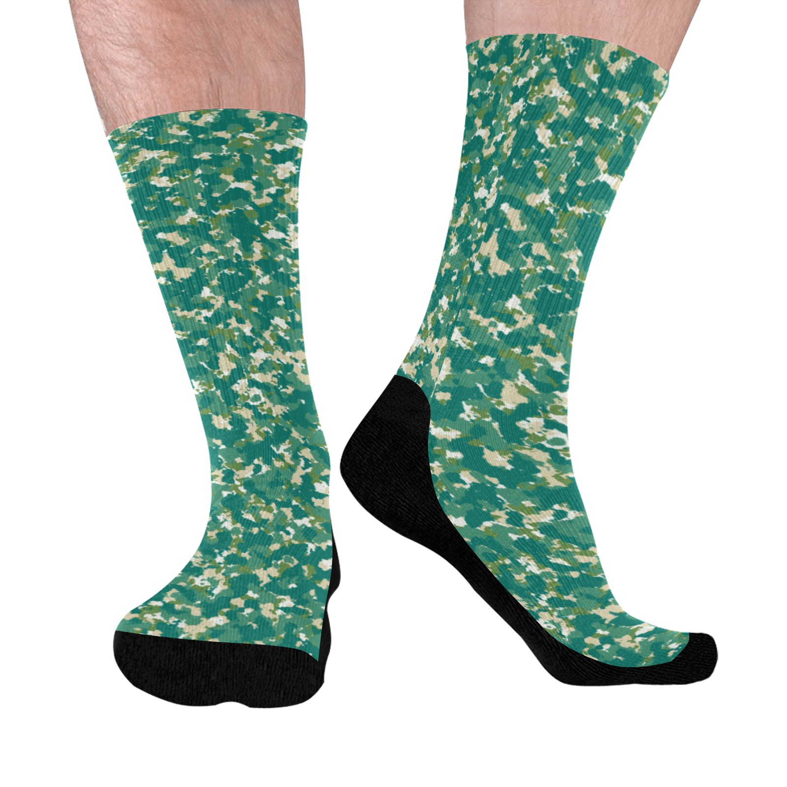 Wednesday Green(9 Mid-Calf Socks (Black Sole)