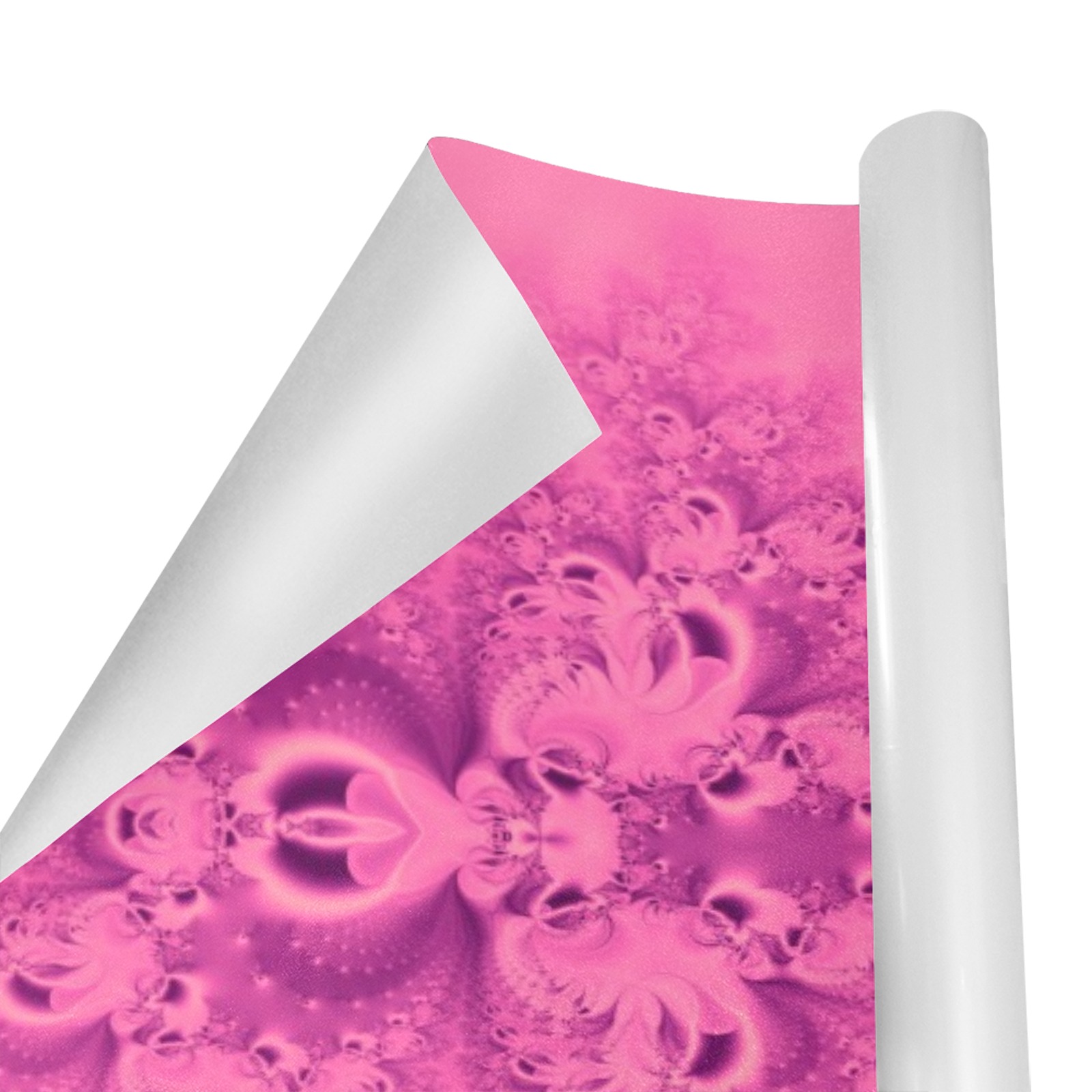 Pink Morning Frost Fractal Gift Wrapping Paper 58"x 23" (2 Rolls)