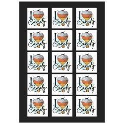 I Love Candy Personalized Temporary Tattoo (15 Pieces)