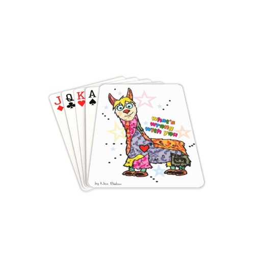 Alpaca Pop Art Fun by Nico Bielow Playing Cards 2.5"x3.5"