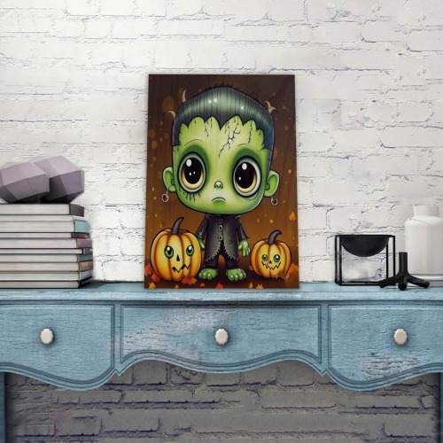 Halloween Frankenstein Wood Print 8"x12"