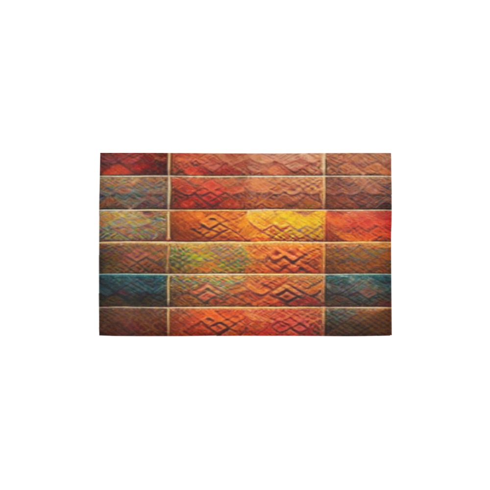 colourful brick Bath Rug 20''x 32''