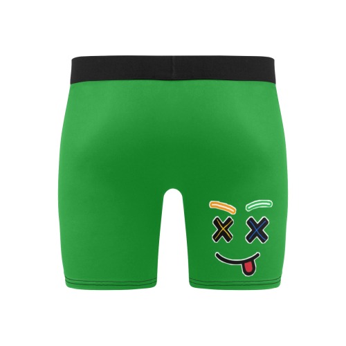 Green X Face Men Underwear Men's Long Leg Boxer Briefs (Model L67)