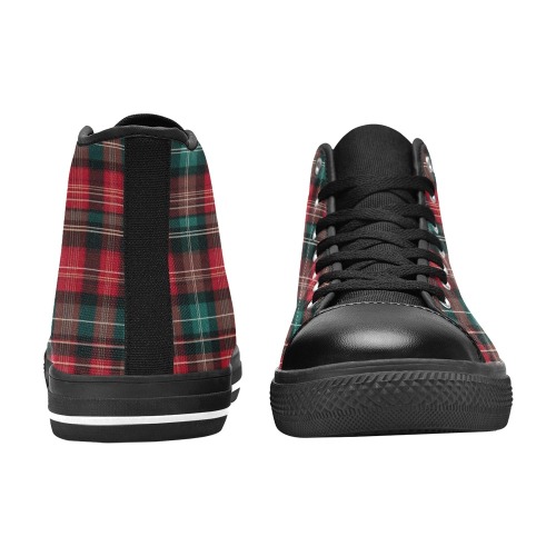Sexy Plaid Women's Classic High Top Canvas Shoes (Model 017)