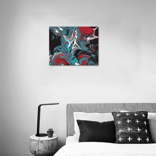Dark Wave of Colors Upgraded Canvas Print 14"x11"