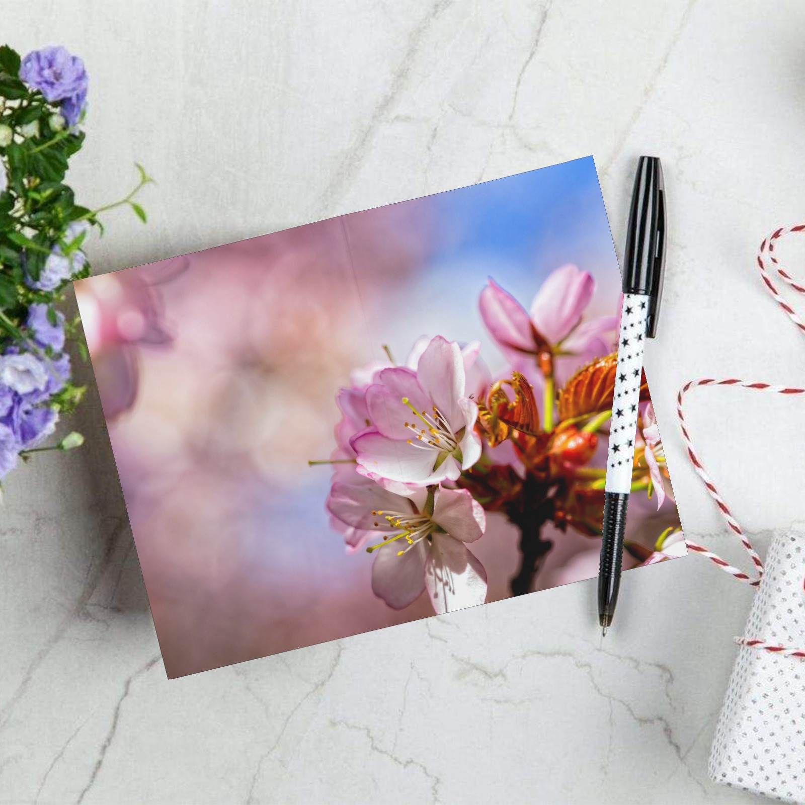 Short life, eternal magic of sakura cherry flowers Greeting Card 8"x6"