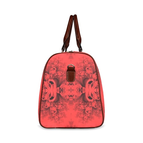 Autumn Reds in the Garden Frost Fractal Waterproof Travel Bag/Small (Model 1639)