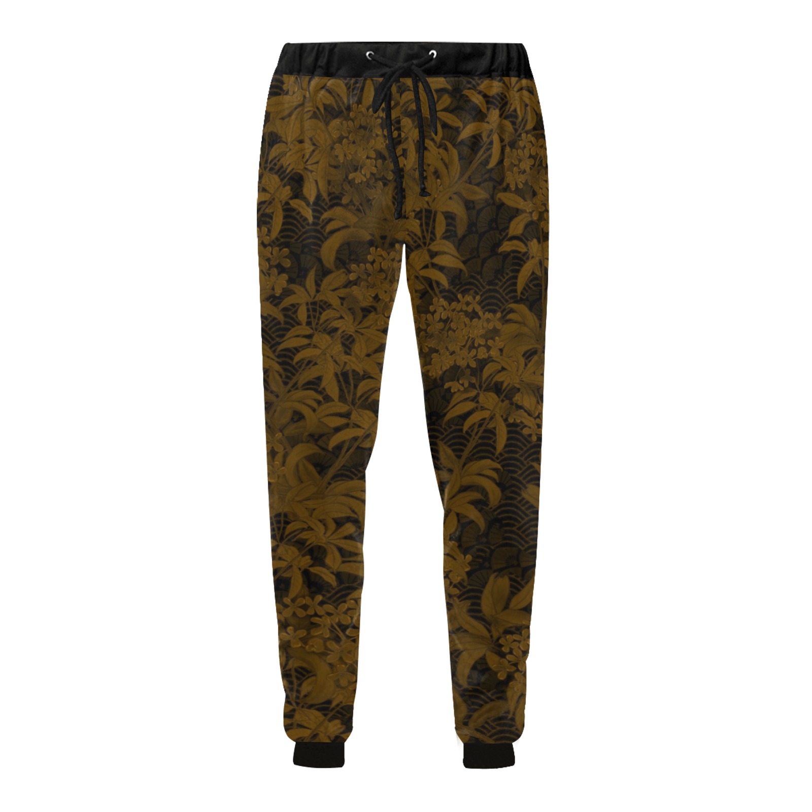 Kinmo Gold Floral Men's All Over Print Sweatpants (Model L11)