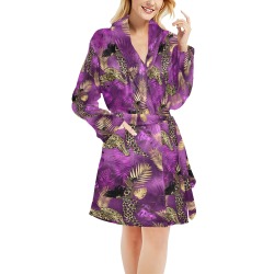 purple and gold leopard_0009_10 Women's All Over Print Night Robe