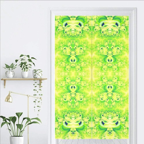 Sunny Ukrainian Sunflowers Frost Fractal Door Curtain Tapestry