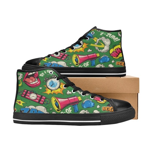 Pop art Collectable Fly Women's Classic High Top Canvas Shoes (Model 017)