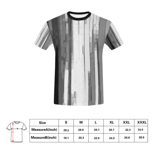 Greyscale Abstract B&W Art All Over Print T-Shirt for Men (USA Size) (Model T40)