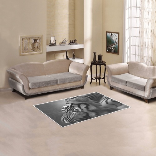 The Tiger Black and White Area Rug 2'7"x 1'8‘’