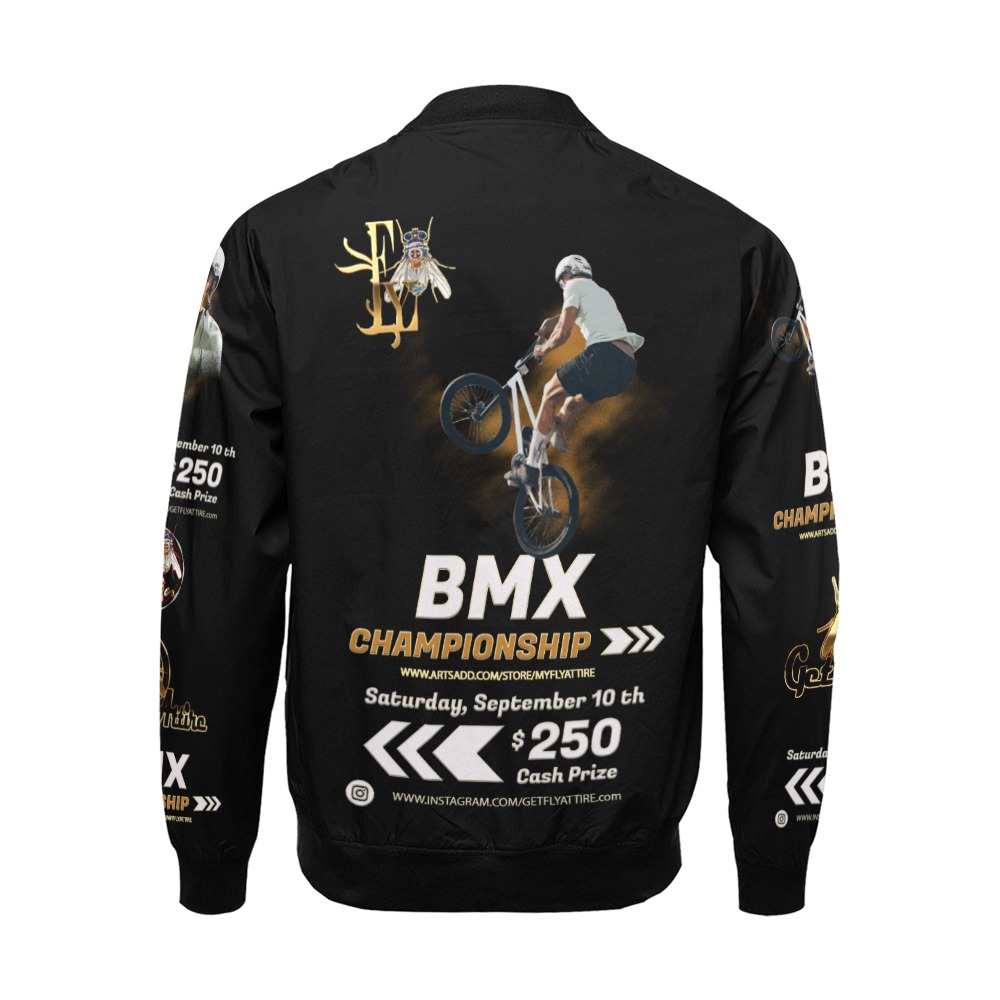 BMX Championship Collectable Fly All Over Print Bomber Jacket for Men (Model H19)