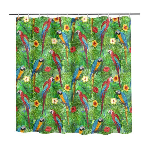 Rainforest Parrots Paradise Shower Curtain Shower Curtain 72" x 72"