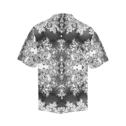 Silver Linings Frost Fractal Hawaiian Shirt with Merged Design (Model T58)