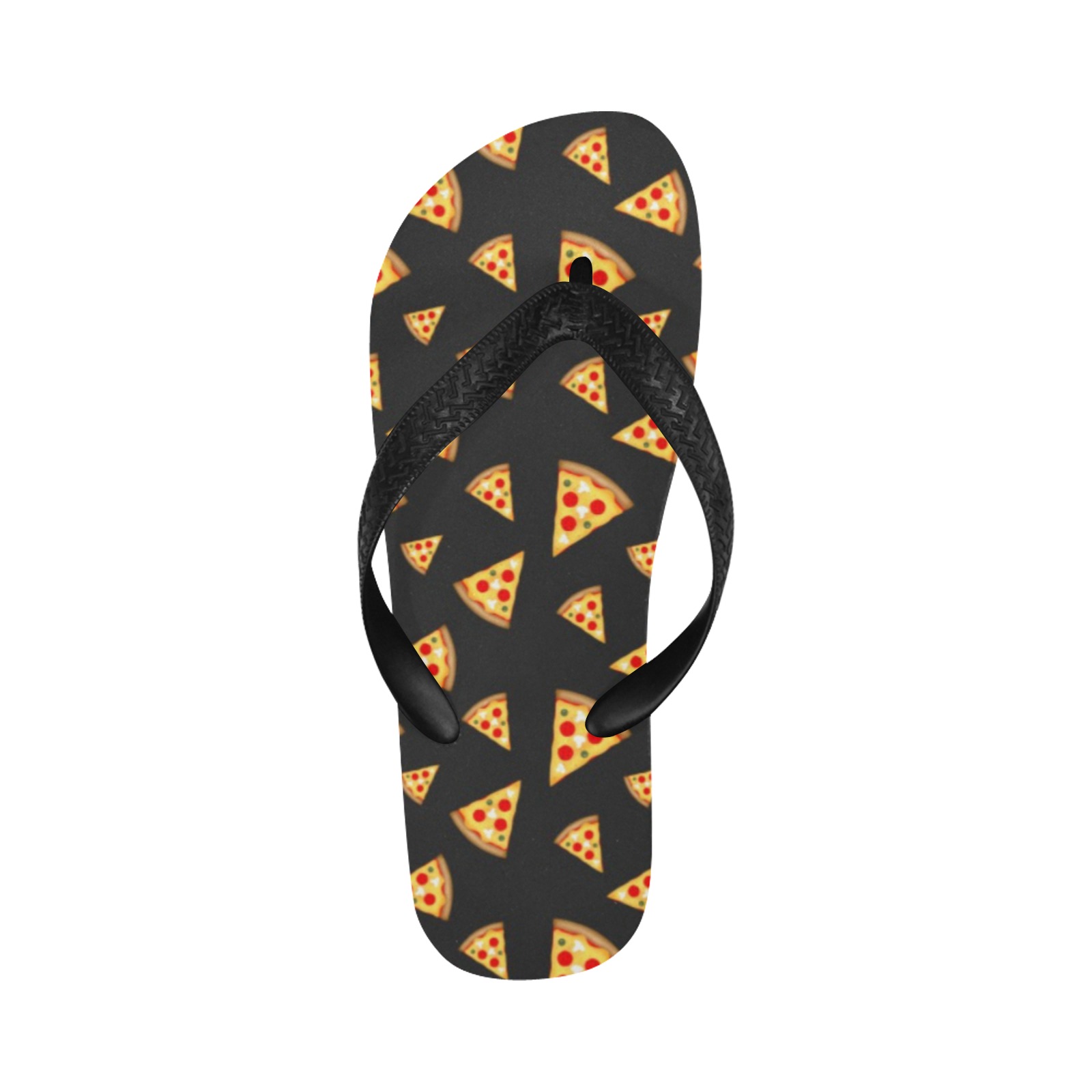 Cool and fun pizza slices dark gray pattern Flip Flops for Men/Women (Model 040)