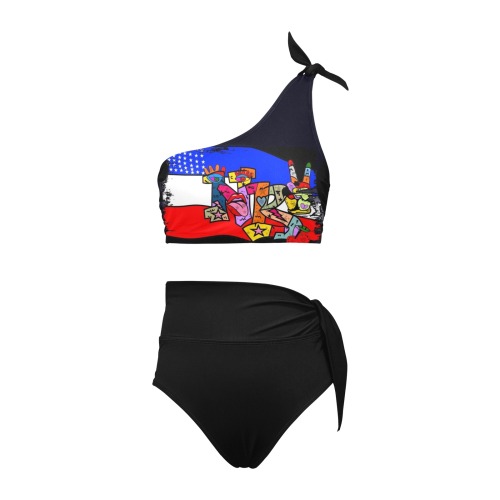 USA NB by Nico Bielow High Waisted One Shoulder Bikini Set (Model S16)