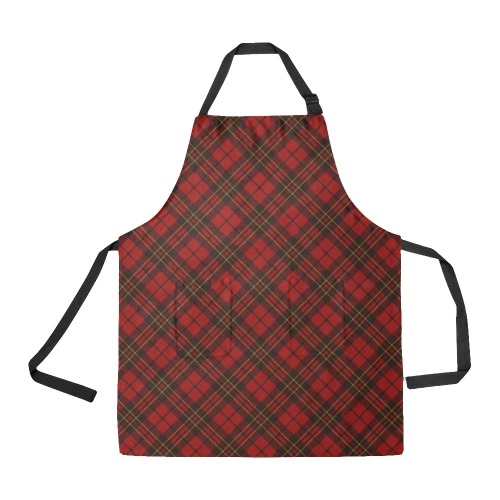 Red tartan plaid winter Christmas pattern holidays All Over Print Apron