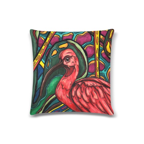 Scarlet ibis in tropical jungle Custom Zippered Pillow Case 16"x16"(Twin Sides)