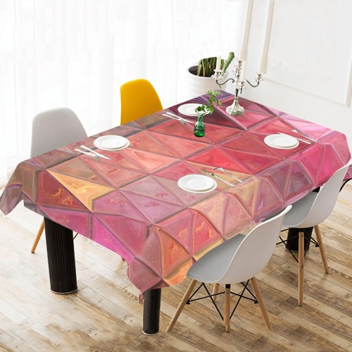 mosaic triangle 3 Cotton Linen Tablecloth 60"x120"
