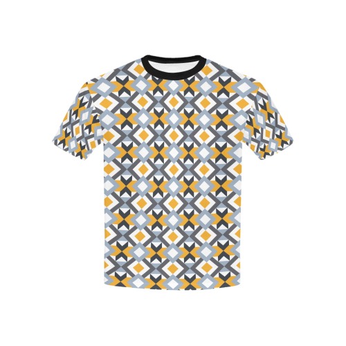 Retro Angles Abstract Geometric Pattern Kids' All Over Print T-shirt (USA Size) (Model T40)