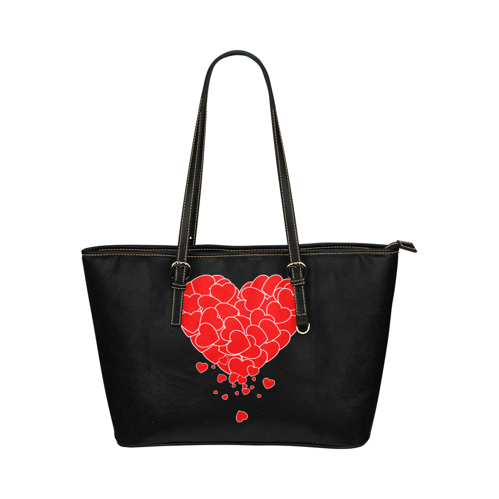 Valentine's Day - Heart Of Hearts Leather Tote Bag/Small (Model 1651)
