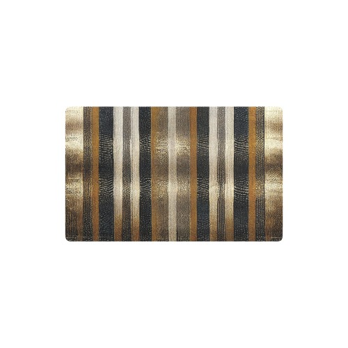 gold, silver and black striped pattern Kitchen Mat 32"x20"