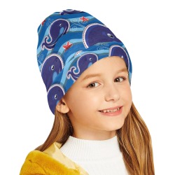 whales and sea stars All Over Print Beanie for Kids